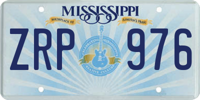 MS license plate ZRP976