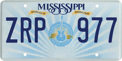 MS license plate ZRP977
