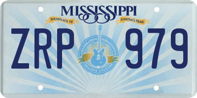 MS license plate ZRP979