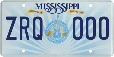 MS license plate ZRQ000
