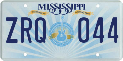 MS license plate ZRQ044