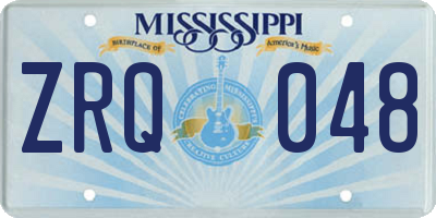 MS license plate ZRQ048
