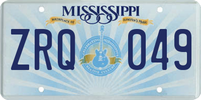MS license plate ZRQ049