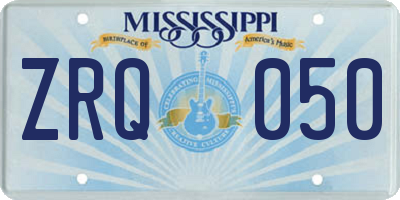 MS license plate ZRQ050