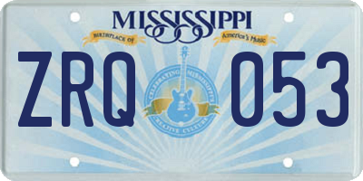 MS license plate ZRQ053