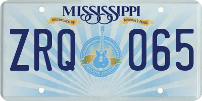 MS license plate ZRQ065