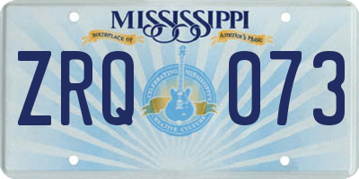 MS license plate ZRQ073