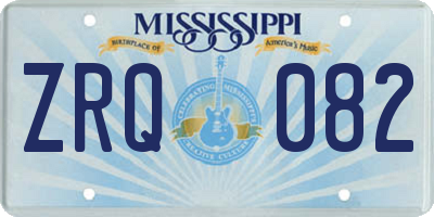 MS license plate ZRQ082