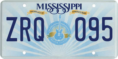 MS license plate ZRQ095