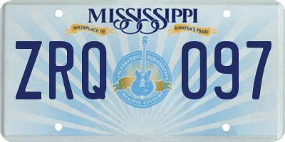 MS license plate ZRQ097