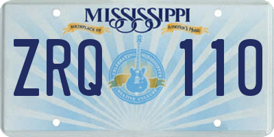 MS license plate ZRQ110