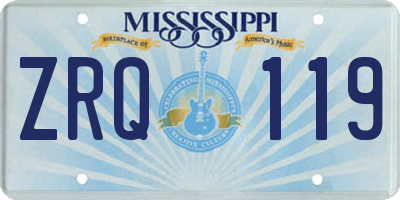 MS license plate ZRQ119