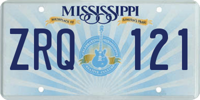 MS license plate ZRQ121