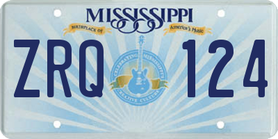MS license plate ZRQ124