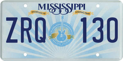 MS license plate ZRQ130