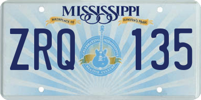 MS license plate ZRQ135