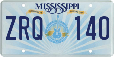 MS license plate ZRQ140