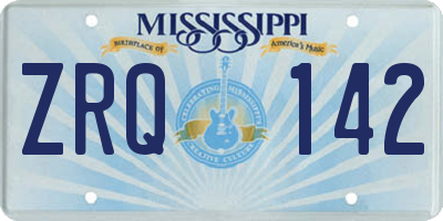 MS license plate ZRQ142