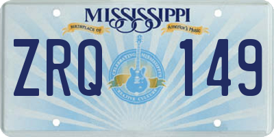 MS license plate ZRQ149