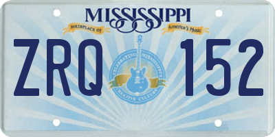 MS license plate ZRQ152