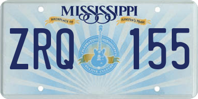 MS license plate ZRQ155