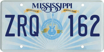 MS license plate ZRQ162