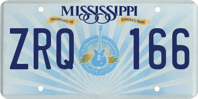 MS license plate ZRQ166