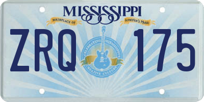 MS license plate ZRQ175