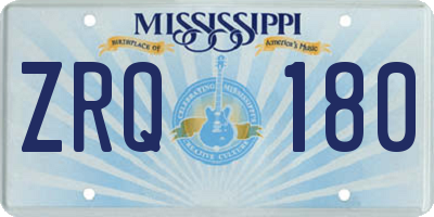 MS license plate ZRQ180