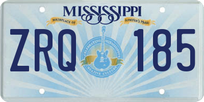MS license plate ZRQ185
