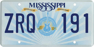 MS license plate ZRQ191
