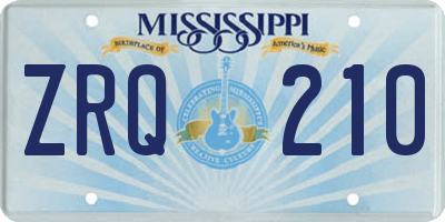 MS license plate ZRQ210