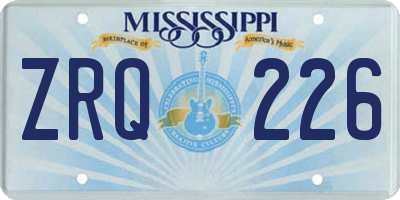 MS license plate ZRQ226