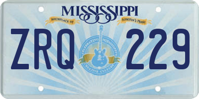 MS license plate ZRQ229