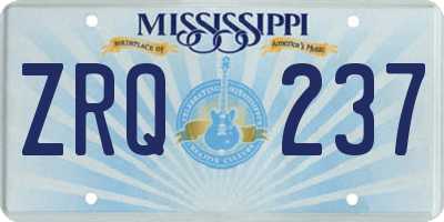 MS license plate ZRQ237