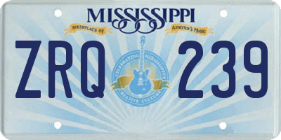 MS license plate ZRQ239