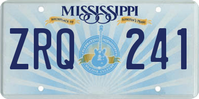 MS license plate ZRQ241