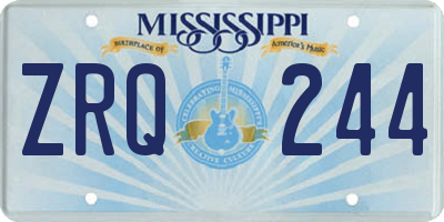 MS license plate ZRQ244