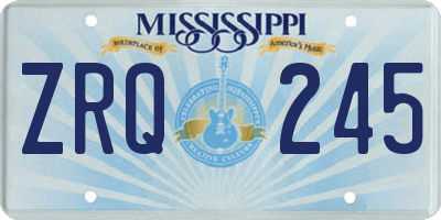 MS license plate ZRQ245