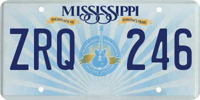 MS license plate ZRQ246