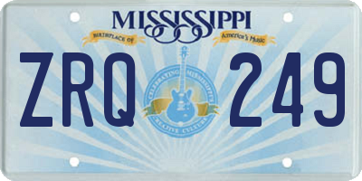 MS license plate ZRQ249