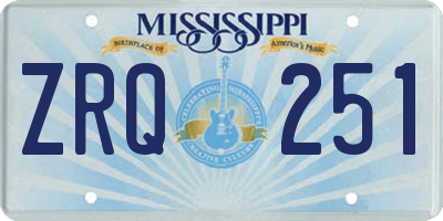 MS license plate ZRQ251