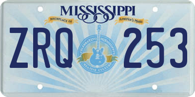 MS license plate ZRQ253