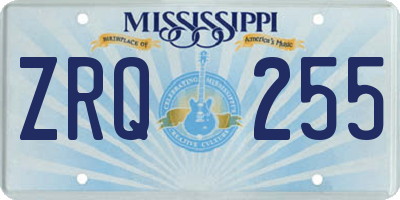 MS license plate ZRQ255
