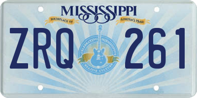 MS license plate ZRQ261