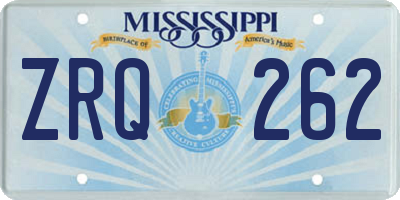 MS license plate ZRQ262