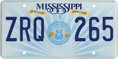 MS license plate ZRQ265