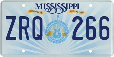 MS license plate ZRQ266