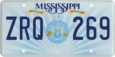 MS license plate ZRQ269