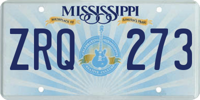 MS license plate ZRQ273